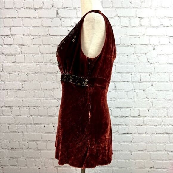 Reba 2 Piece Set: Wine Colored Velvet Sequin Top & Jacket Set Sz 6/8 - Picture 13 of 16